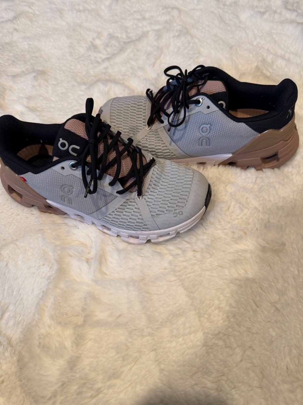 On Cloudwomen Athletic Running Shoes - Gray & beige